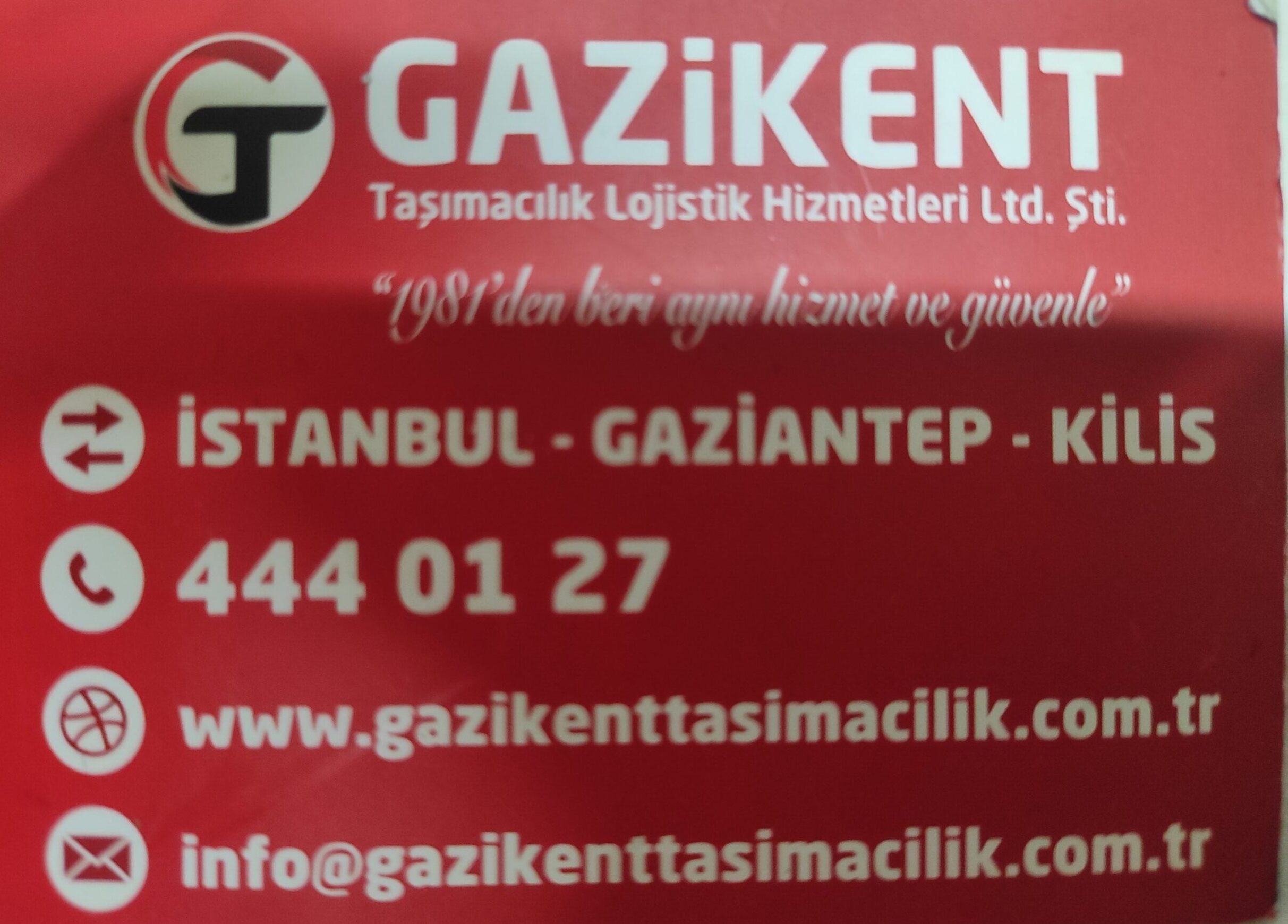 Gazikent Taşimacilik Lojistik Hizmetleri Ltd. Şti.